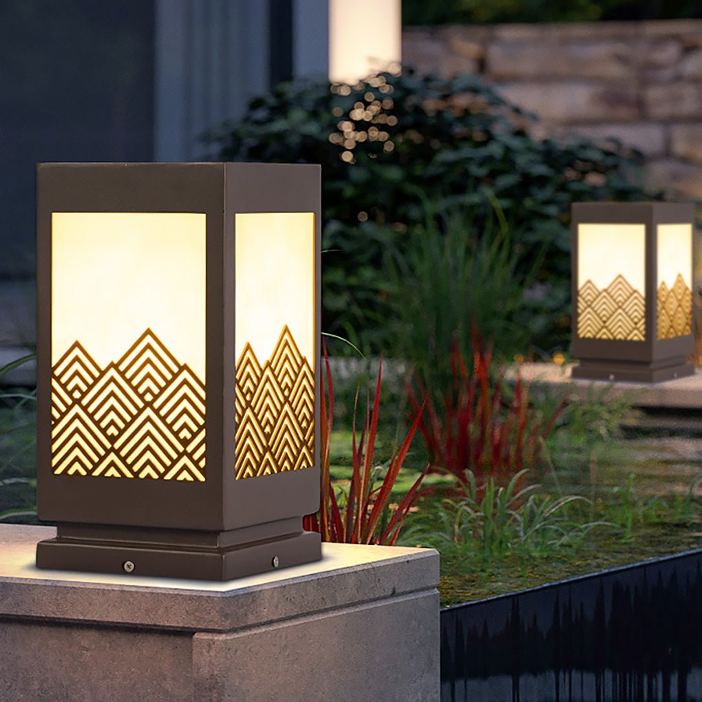 Classical Hollowed Pattern Landscape Decorative Lighting Waterproof Lawn Lamp for Exterior, Outdoor Wall Light, 5.91" W x 11.02" H