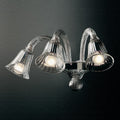 Clear Ribbed Detail Glass Wall Light, Wall Sconce, Width 48 cm
