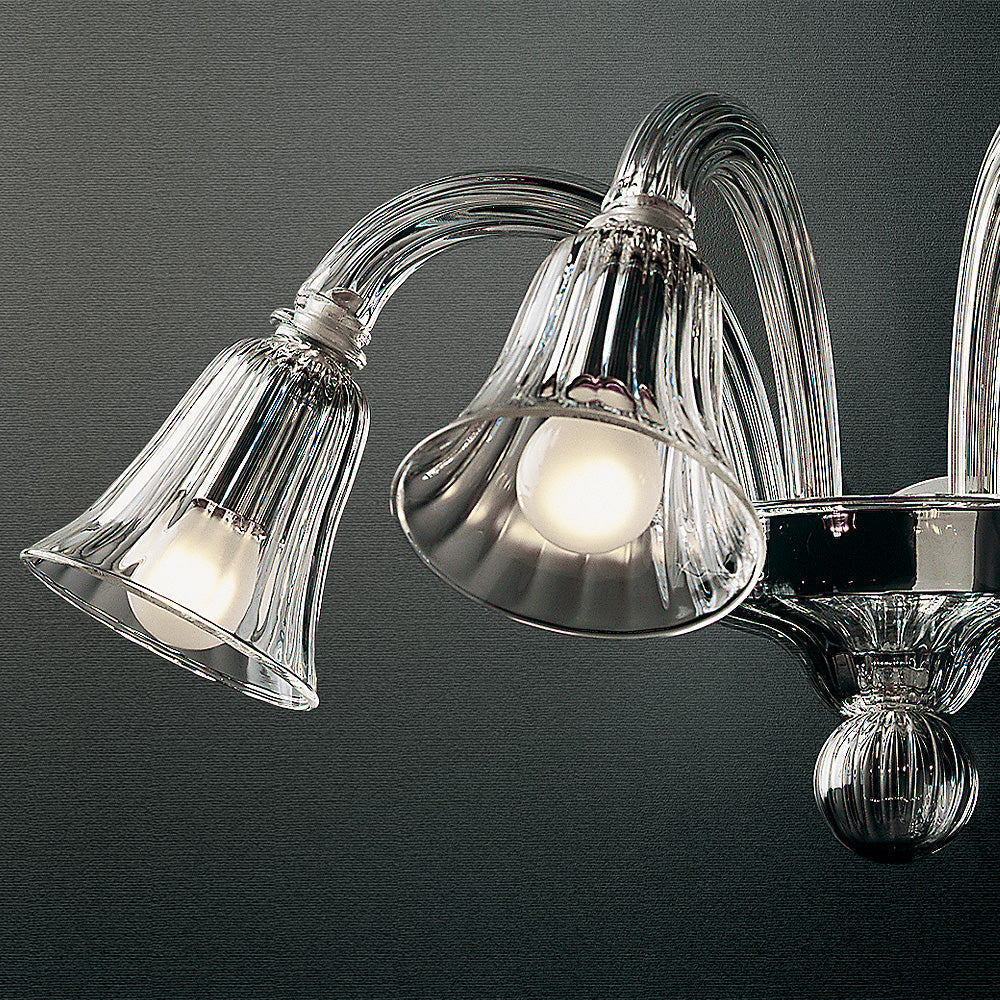 Clear Ribbed Detail Glass Wall Light, Wall Sconce, detail 2