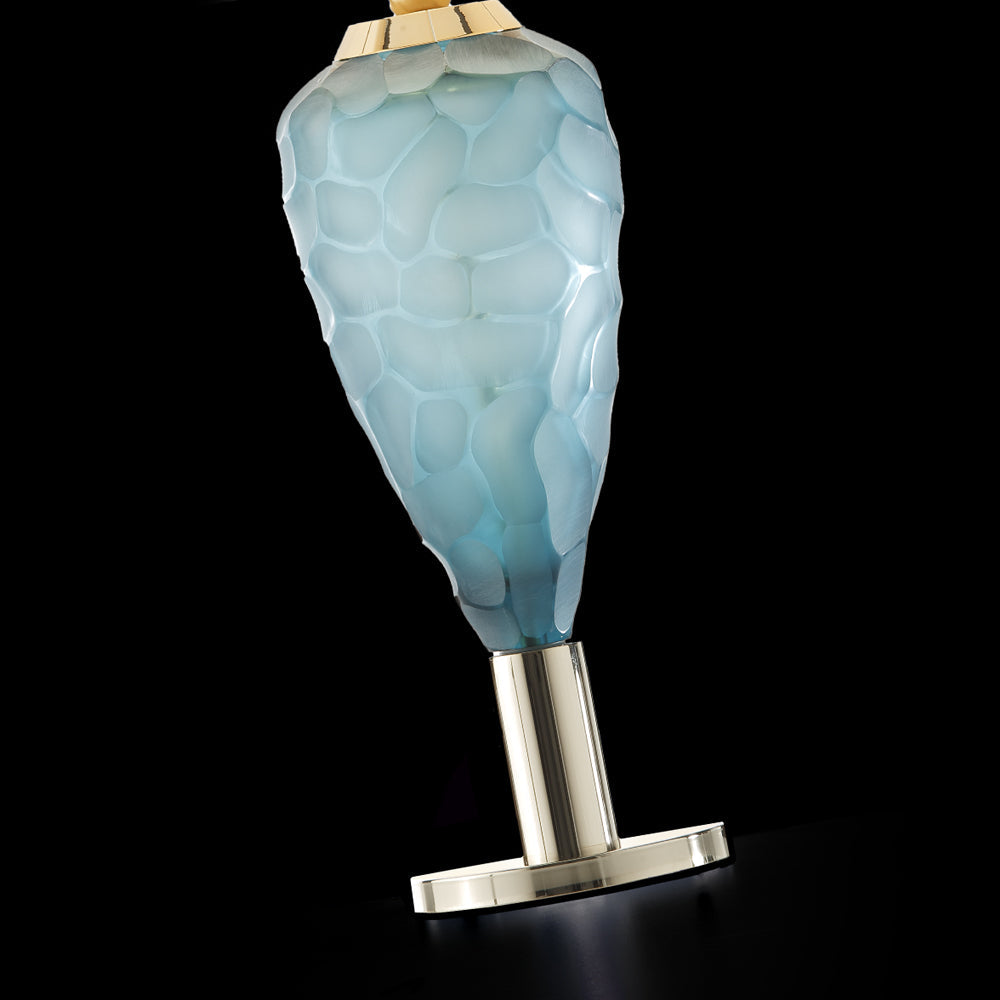 Contemporary Coloured Italian Crystal Table Light, Bedside Table Lamp, detail 3