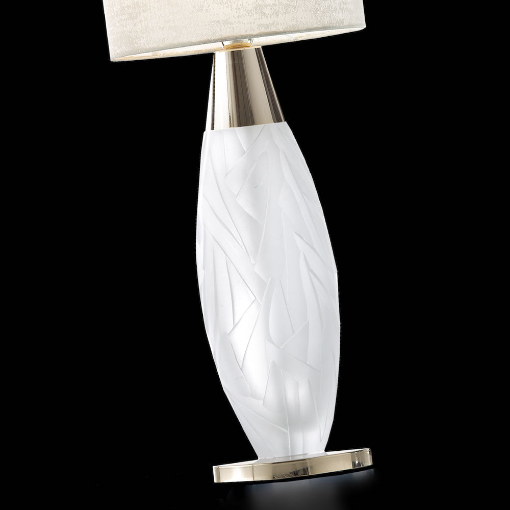 Contemporary Italian Crystal Table Light, Bedside Table Lamp, detail 3