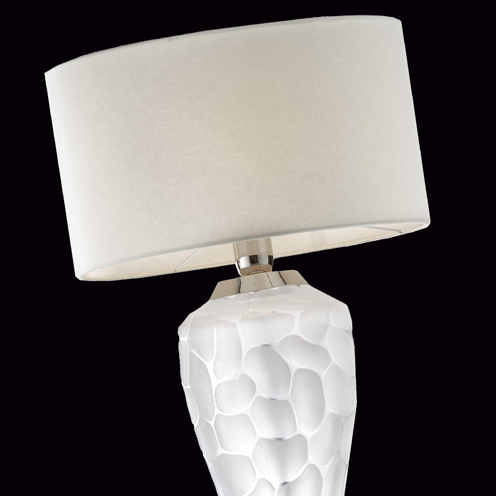 Contemporary Nickel And Italian Crystal Table Light, Bedside Table Lamp, detail 2
