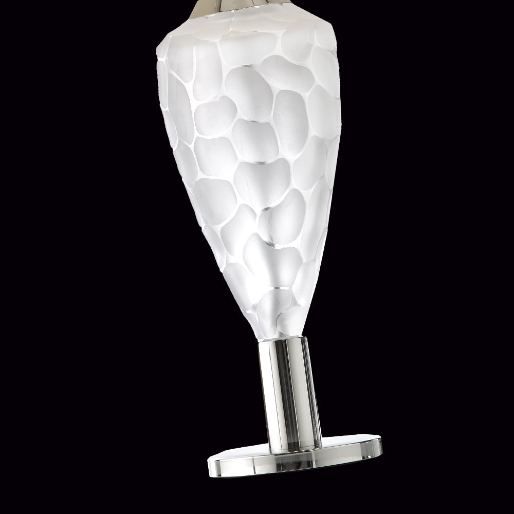Contemporary Nickel And Italian Crystal Table Light, Bedside Table Lamp, detail 3