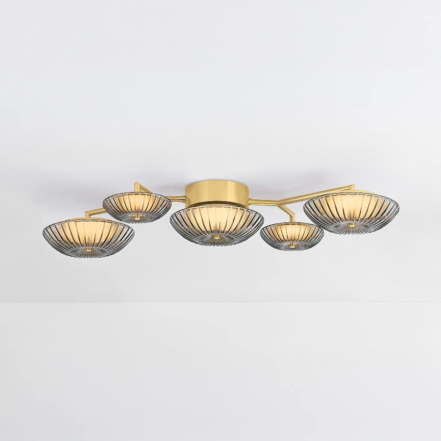 Corbett Lighting Birmingham 40" Tall LED Wall Light with Piastra Glass Shades, Bedroom Wall Sconce, detail 6
