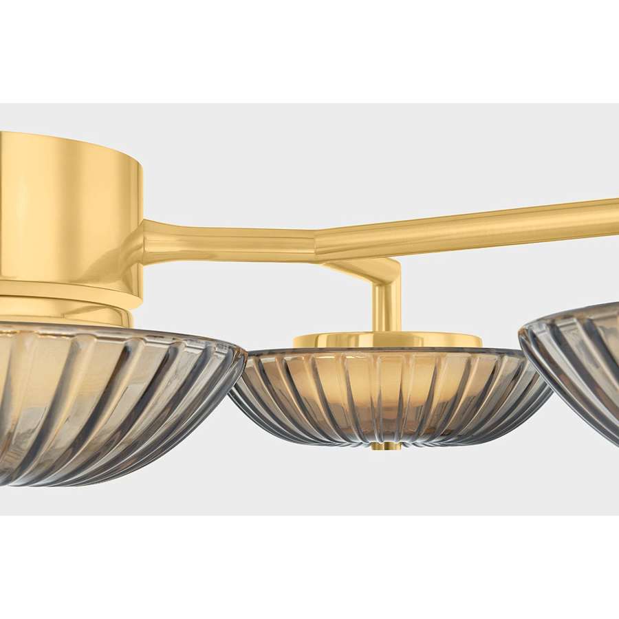 Corbett Lighting Birmingham 40" Tall LED Wall Light with Piastra Glass Shades, Bedroom Wall Sconce, detail 12