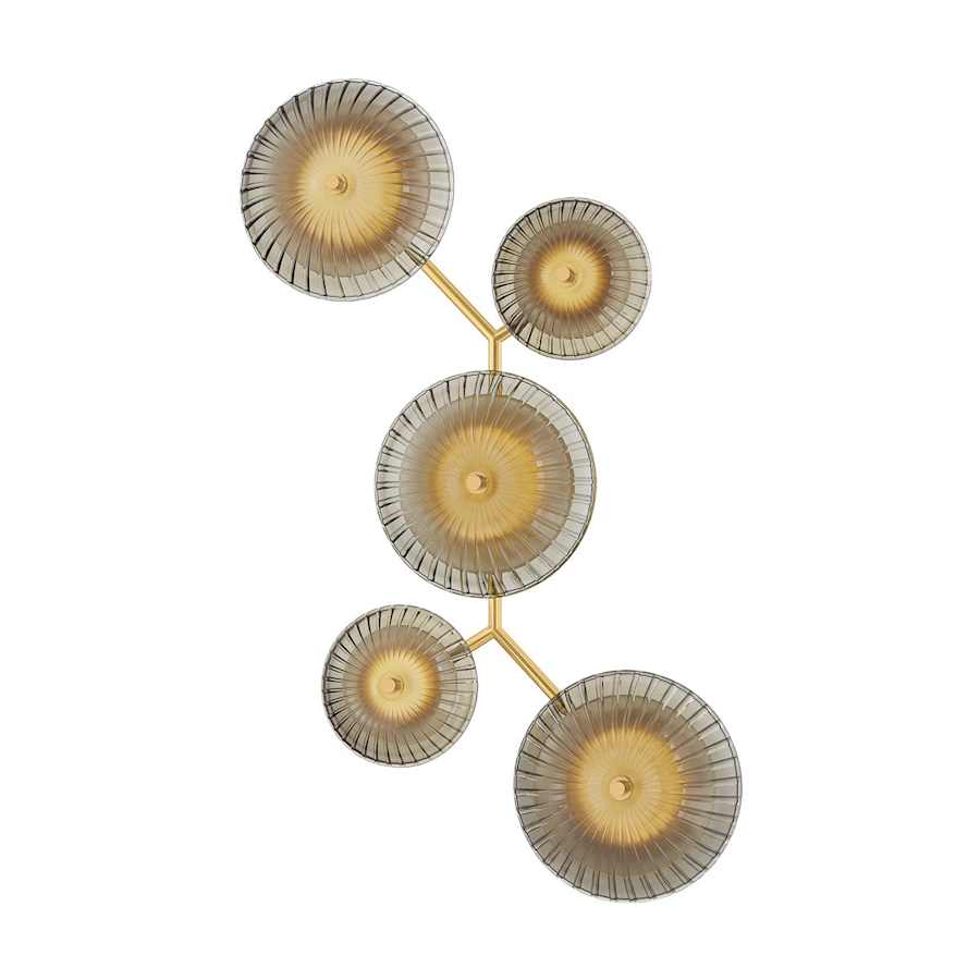 Corbett Lighting Birmingham 40" Tall LED Wall Light with Piastra Glass Shades, Bedroom Wall Sconce, 4"