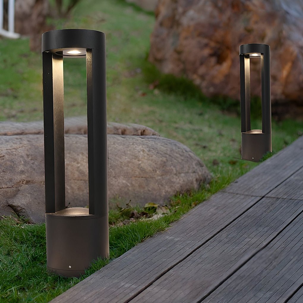 Creative Hollow Cylindrical Shaped LED Lamp Post Lights Exterior Lights Waterproof Exterior Pole Light, Outdoor Wall Light, Aluminum, 16"