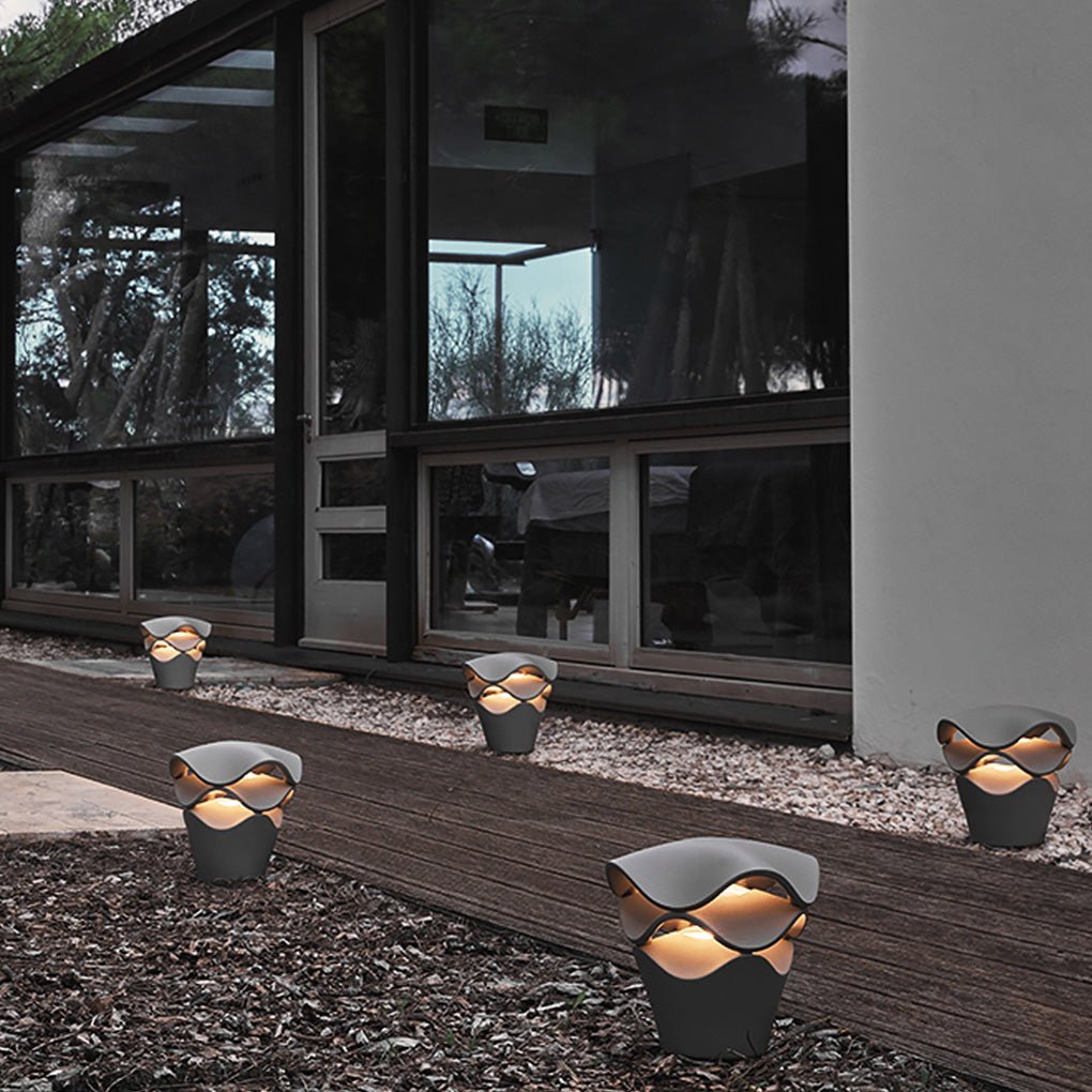 Creative Wave Stacking Exterior Waterproof Landscape Lighting Wall Fixtures Fence Post Lamp, Outdoor Wall Light, detail 5