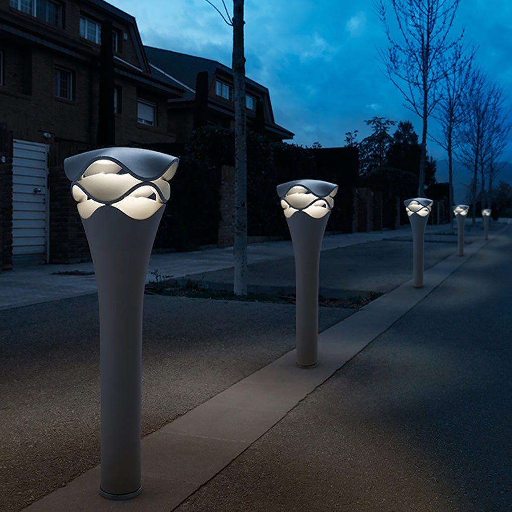 Creative Wave Stacking Exterior Waterproof Landscape Lighting Wall Fixtures Fence Post Lamp, Outdoor Wall Light, detail 3