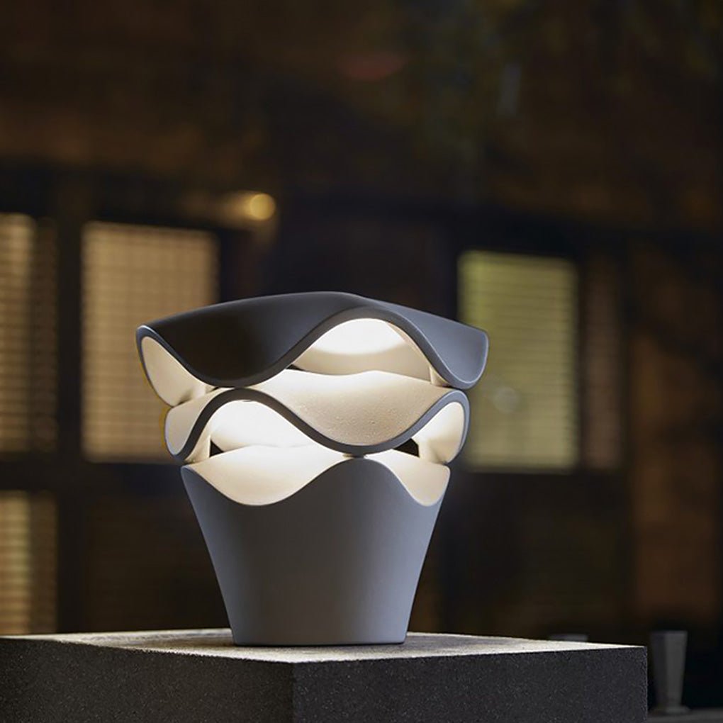 Creative Wave Stacking Exterior Waterproof Landscape Lighting Wall Fixtures Fence Post Lamp, Outdoor Wall Light, detail 6