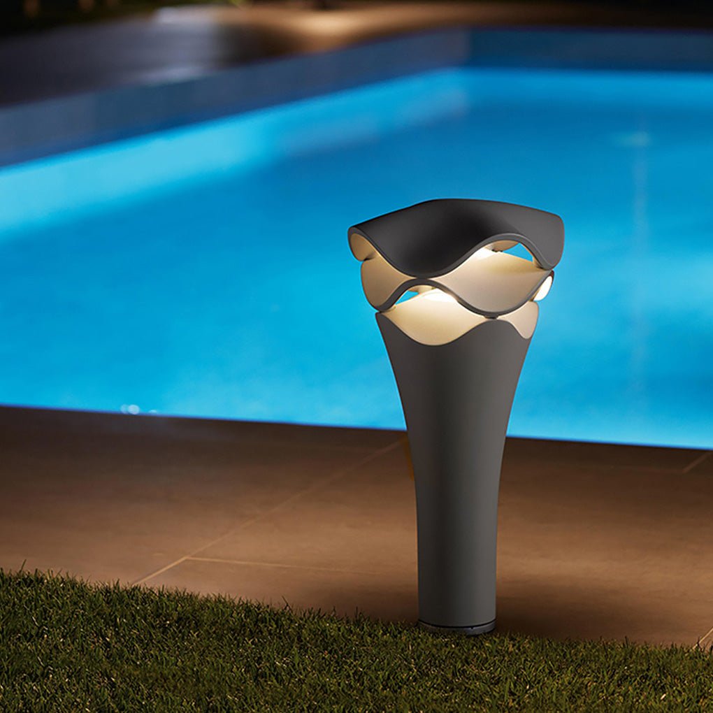 Creative Wave Stacking Exterior Waterproof Landscape Lighting Wall Fixtures Fence Post Lamp, Outdoor Wall Light, detail 2