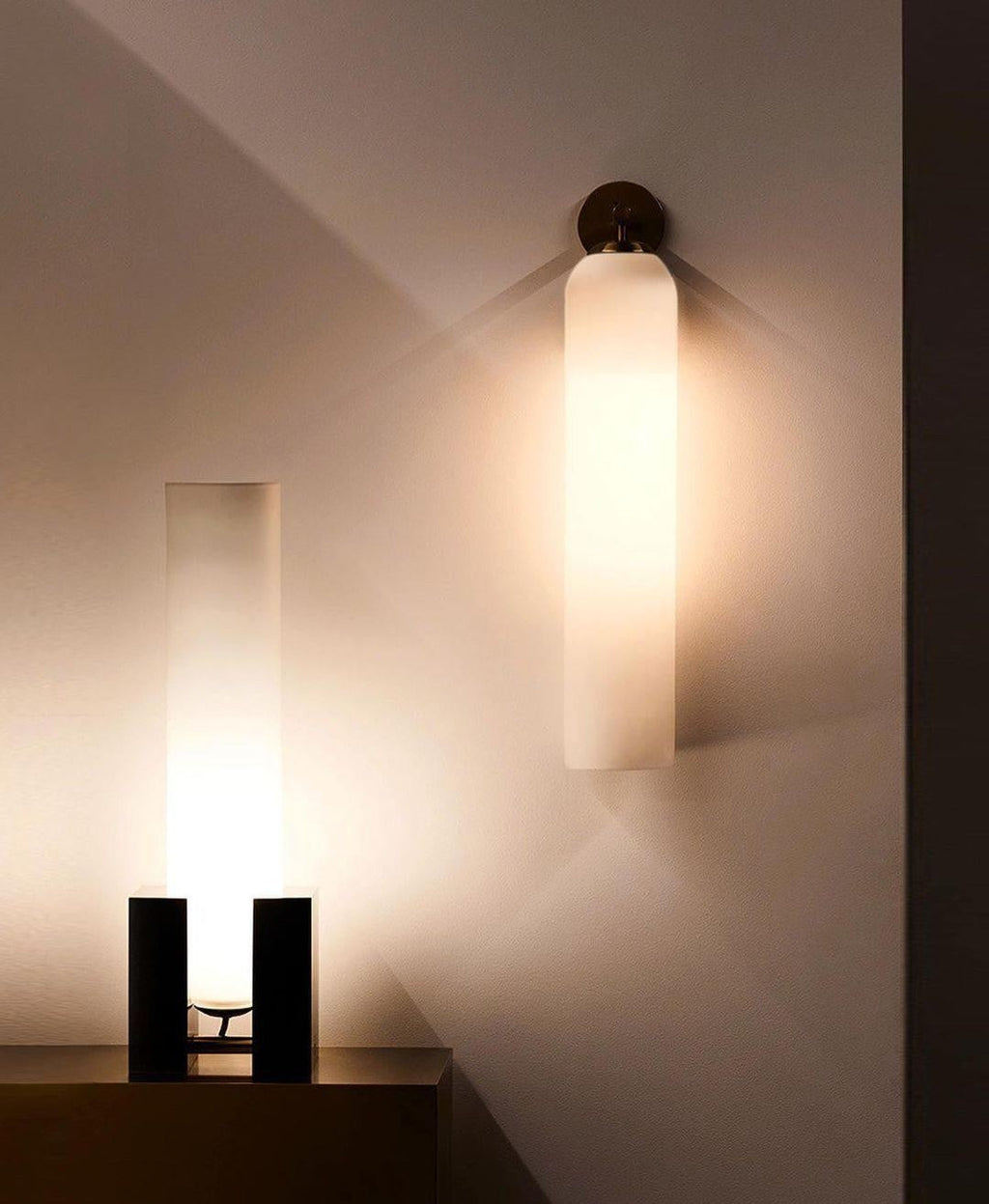 Cylindrical Art Glass Wall Light, Bedroom Wall Sconce, detail 30