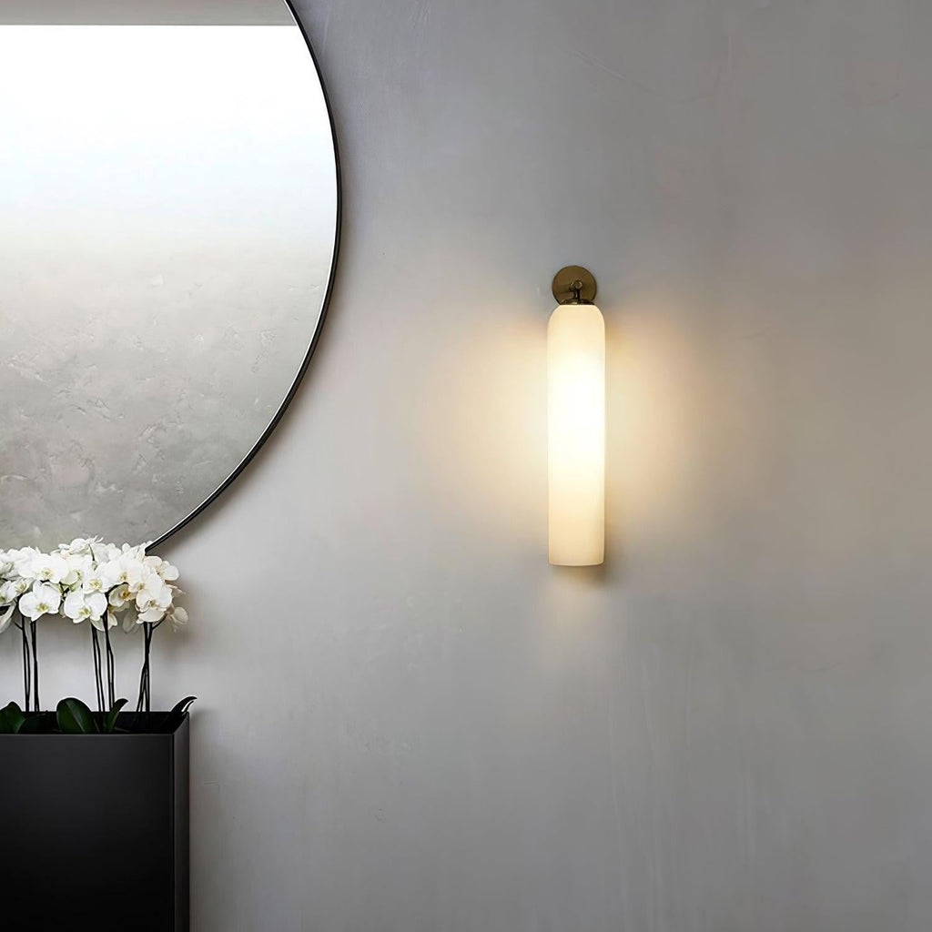 Cylindrical Art Glass Wall Light, Bedroom Wall Sconce, detail 31
