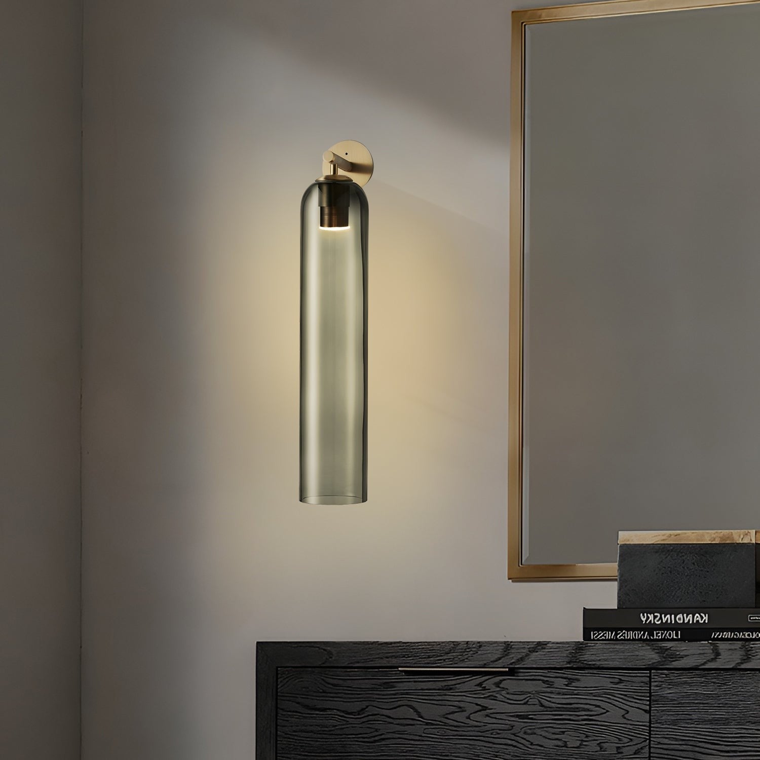 Cylindrical Art Glass Wall Light, Bedroom Wall Sconce, detail 47