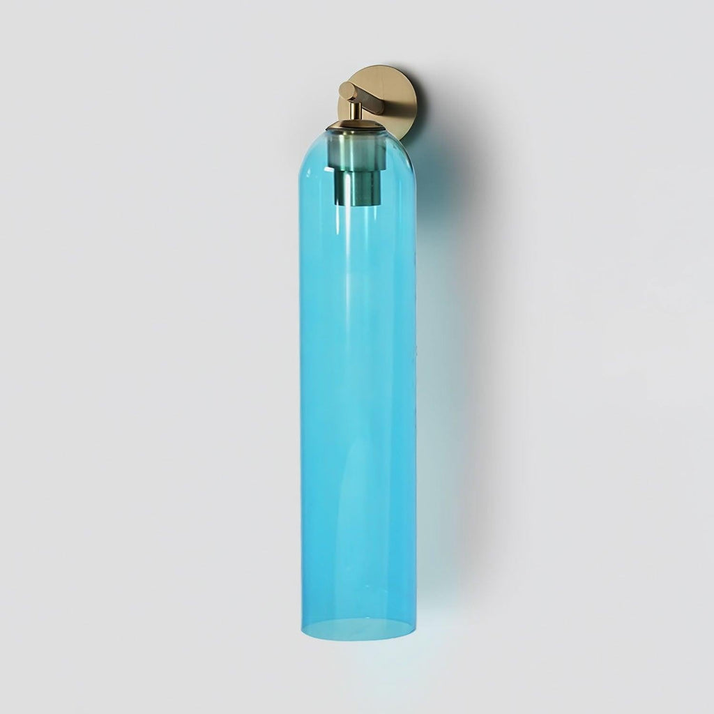 Cylindrical Art Glass Wall Light, Bedroom Wall Sconce, detail 6