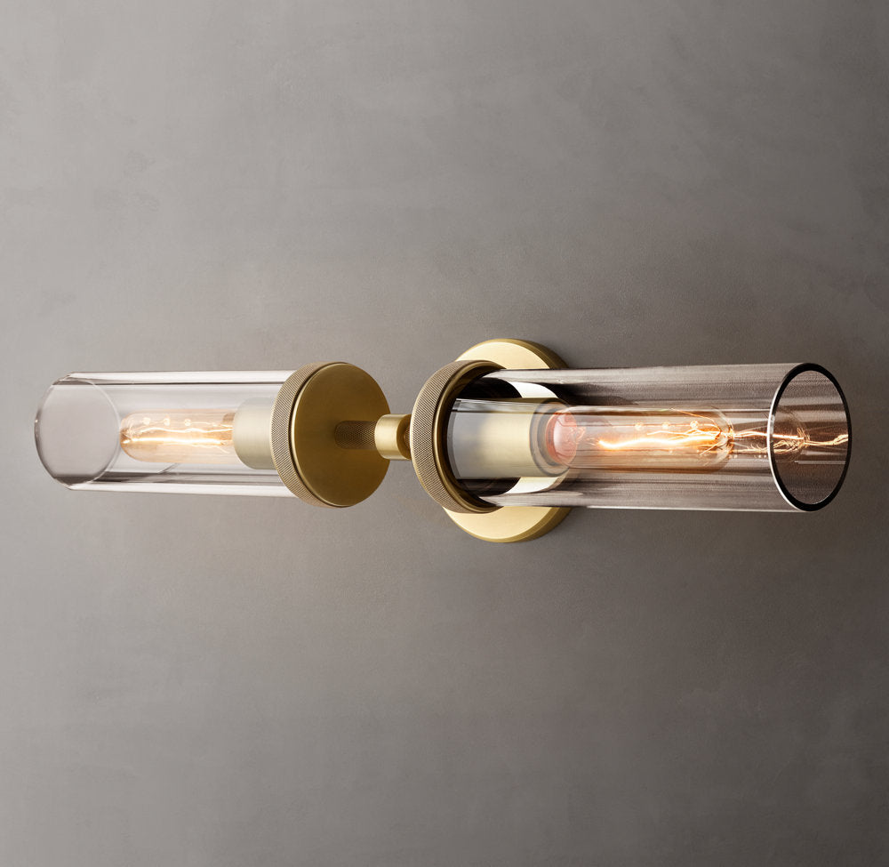 Lambeth Knurled Linear Wall Light, Bathroom Wall Sconce, detail 5
