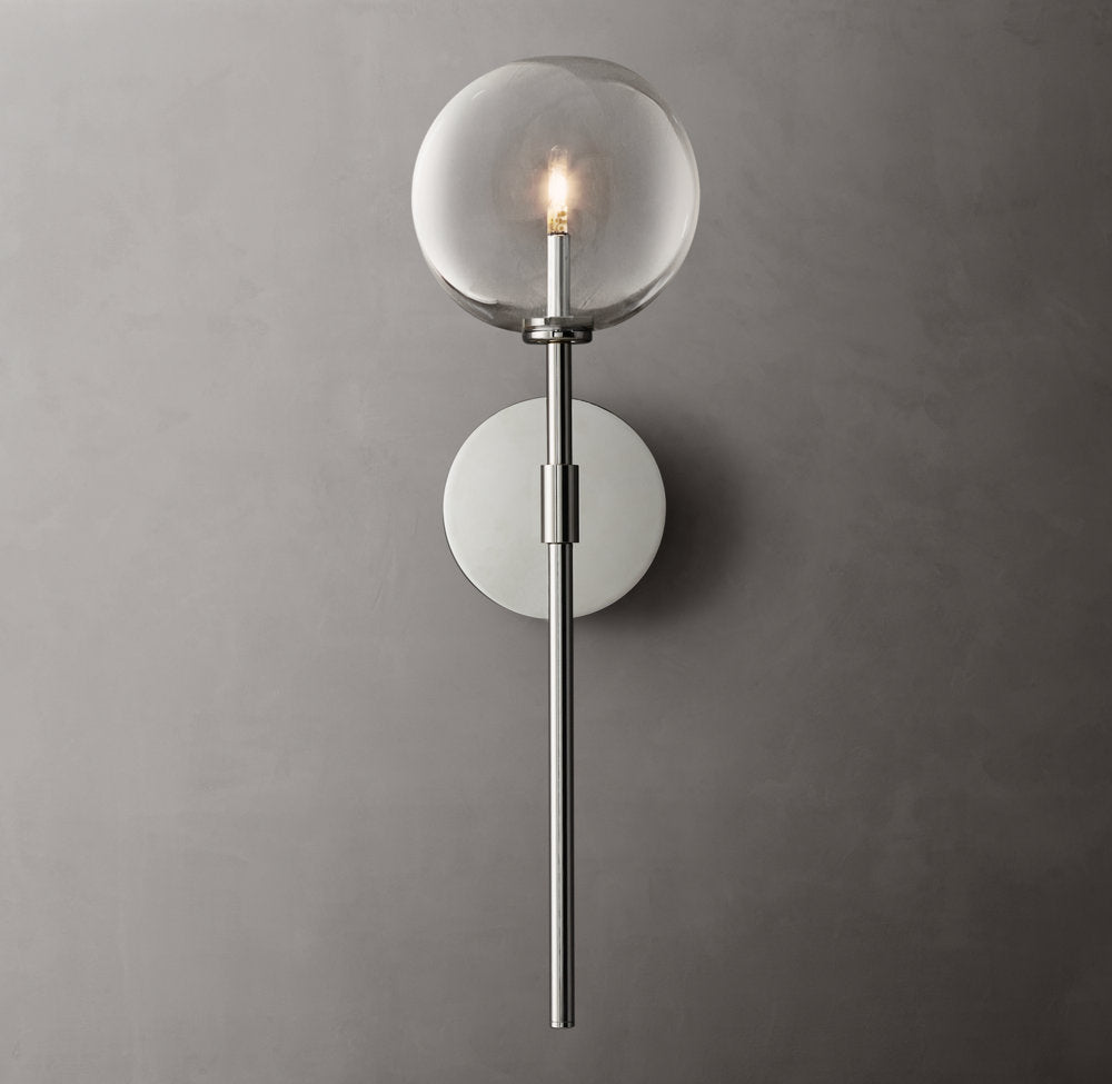 Glass Globe Wall Light, Bathroom Wall Sconce, detail 12