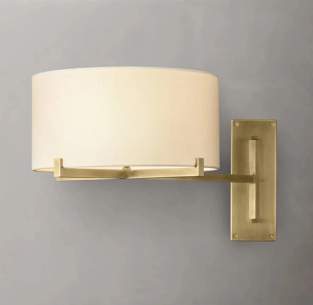 Pauillacs Drum Shade Swing-Arm Wall Light, Plug-In Wall Sconce, detail 6