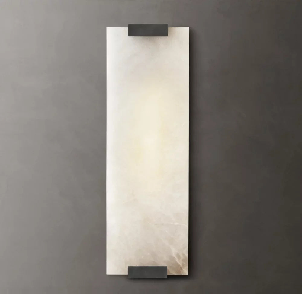 Hand-Carved Alabaster Grand Wall Light, Bathroom Wall Sconce, detail 13