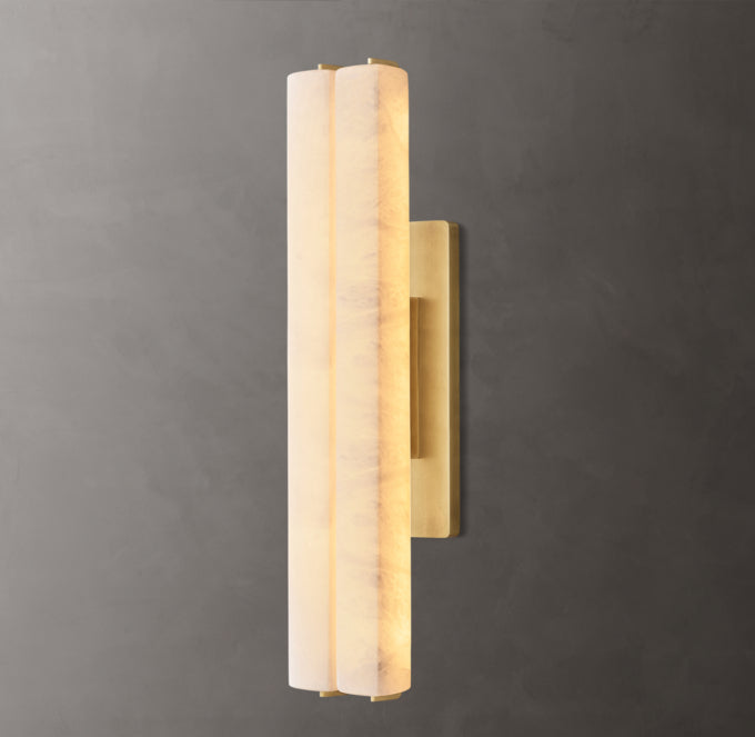 Audubon Alabaster Double Wall Light, Hardwired Wall Sconce, detail 10