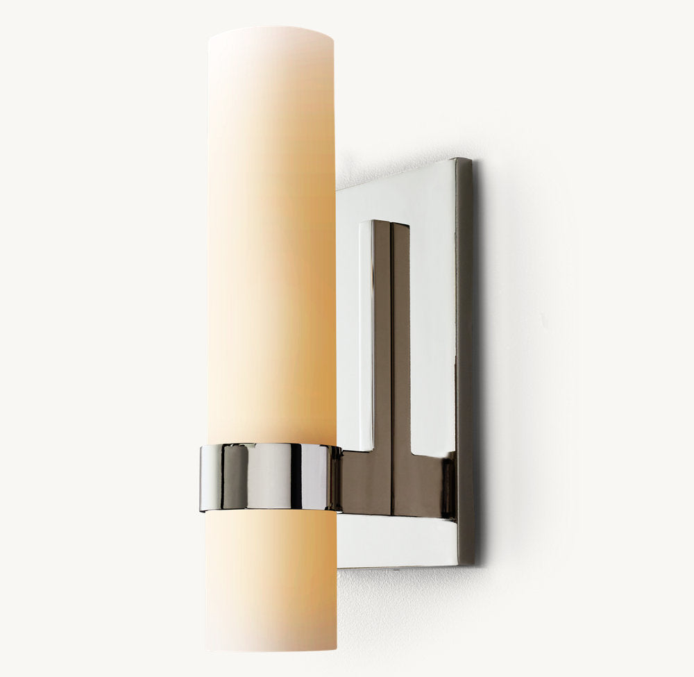 Ravelle Milk Glass Wall Light, Bathroom Wall Sconce, detail 11