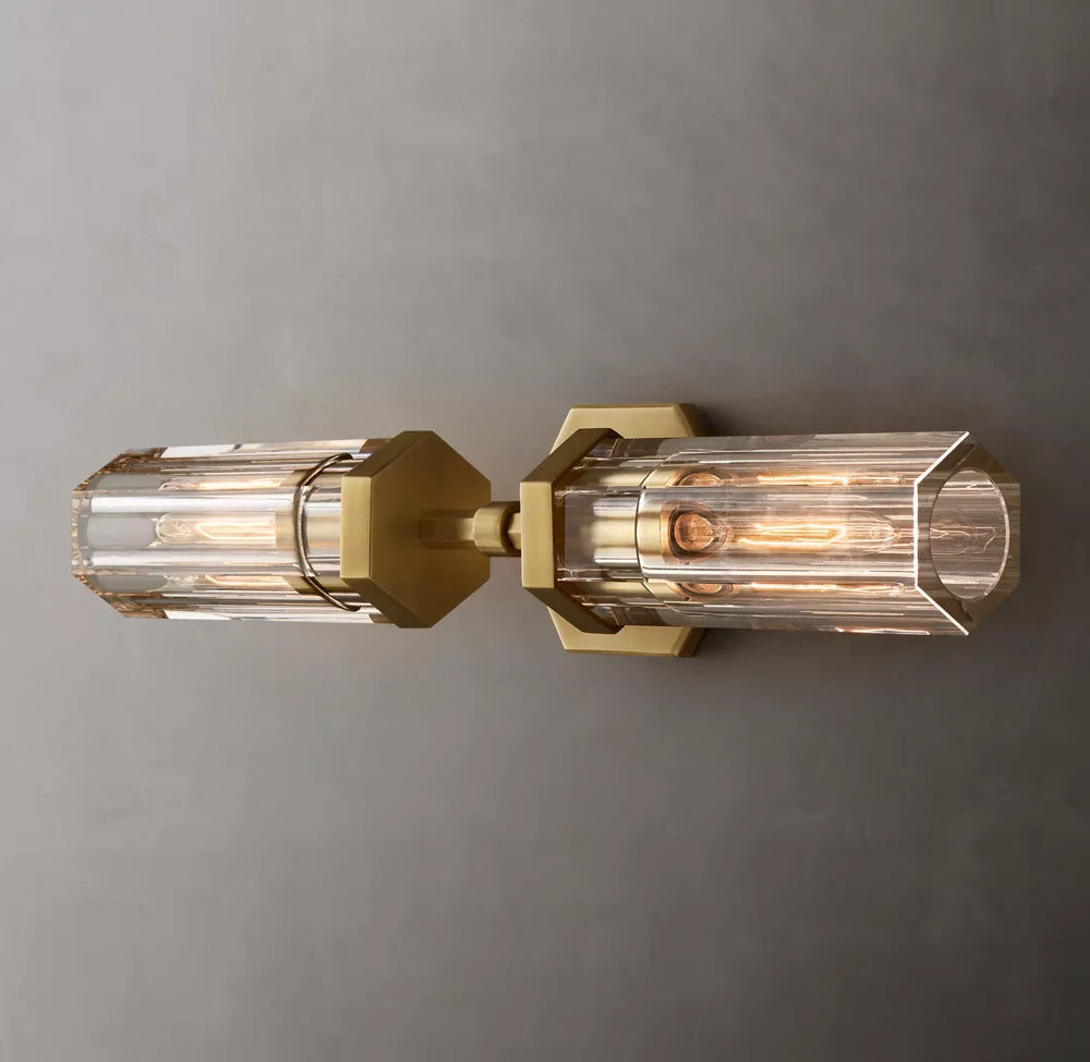 Lambeth Hexagonal Linear Wall Light, Bathroom Wall Sconce, detail 5