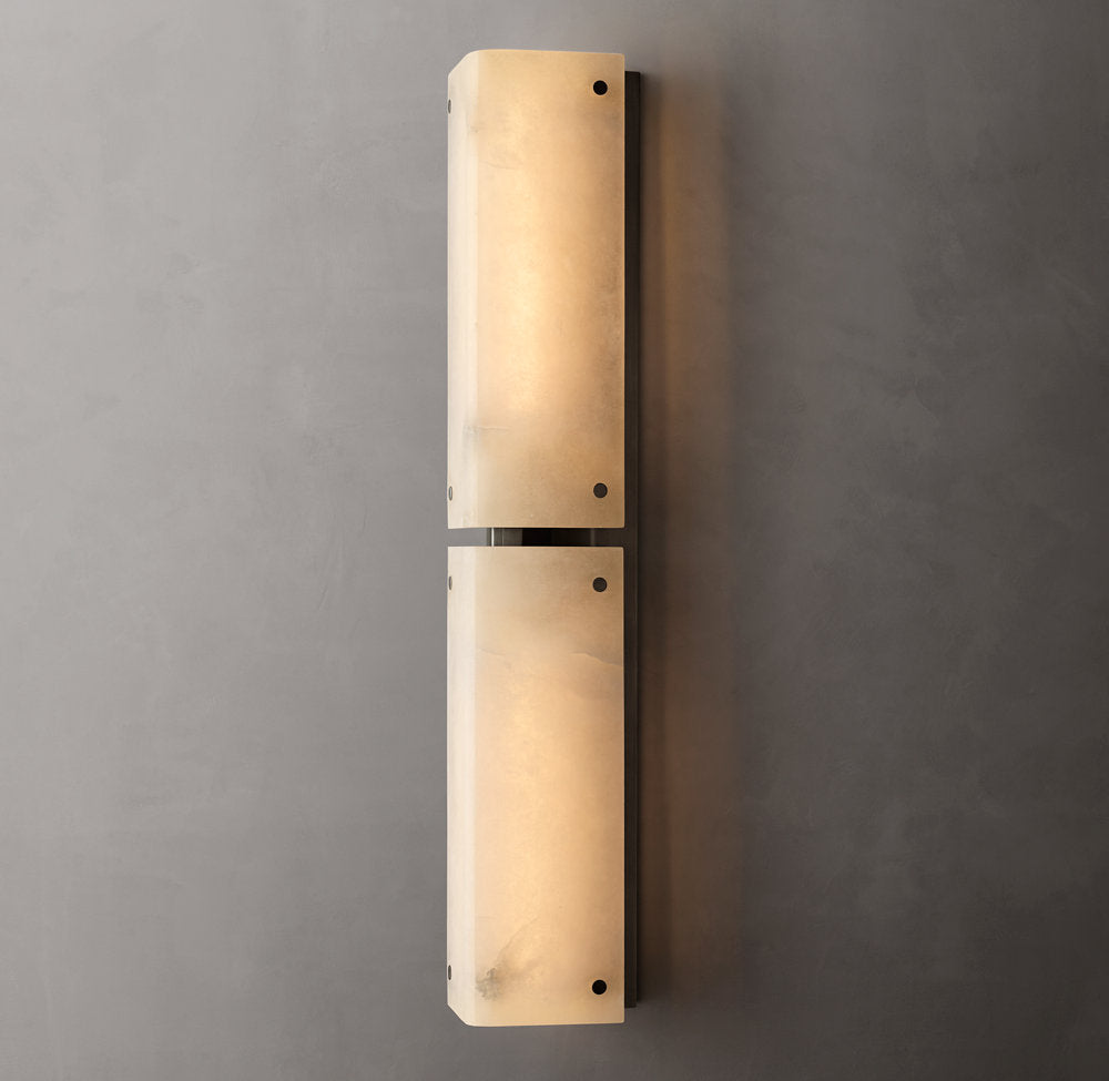 Reynard Alabaster Grand Wall Light, Bathroom Wall Sconce, detail 9