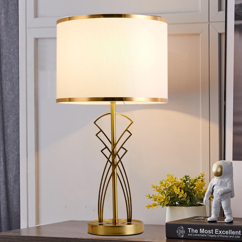 Contemporary Dimmable Table Light – Creative Lighting for Living Room & Bedroom, Bedside Table Lamp, Iron Lamp Body + Fabric, Diameter 30 cm