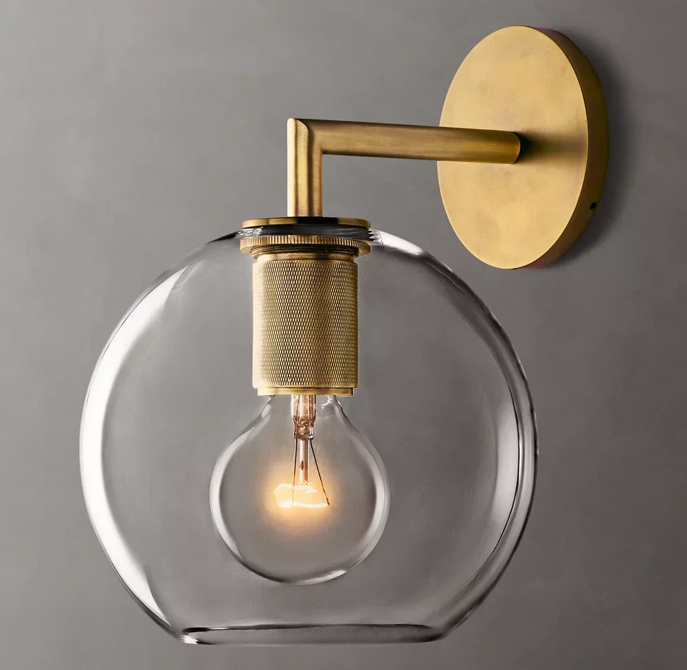 Utilitaire Globe Shade Wall Light, Bathroom Wall Sconce, detail 4