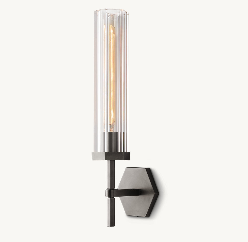 Lambeth Hexagonal Grand Wall Light, Bathroom Wall Sconce, detail 11