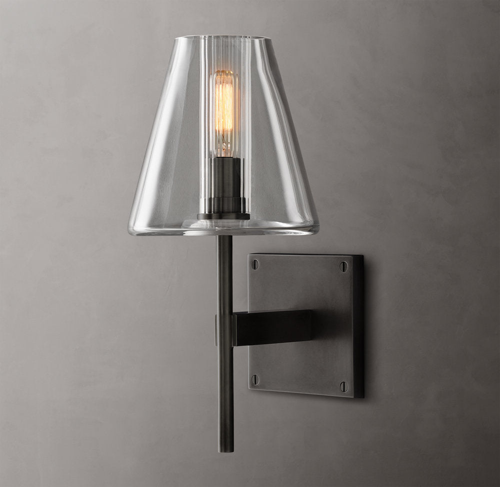 Fulham Glass Shade Wall Light, Bathroom Wall Sconce, detail 3