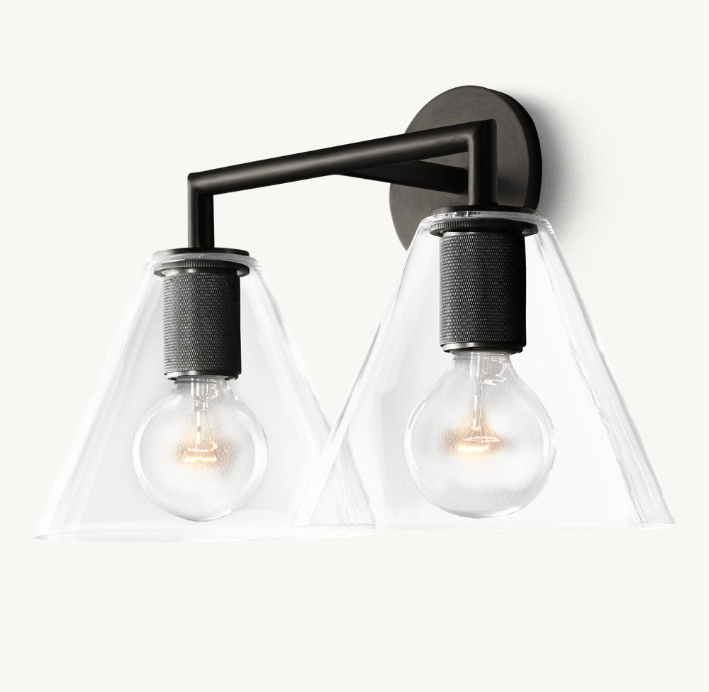 Utilitaire Funnel Shade Double Wall Light, Bathroom Wall Sconce, detail 11