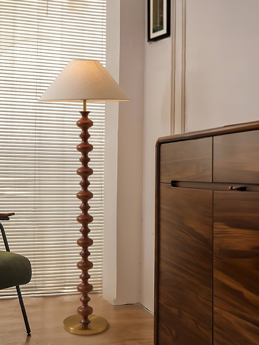 Sculpted Rhythm Wood Floor Light, Floor Lamp, detail 5