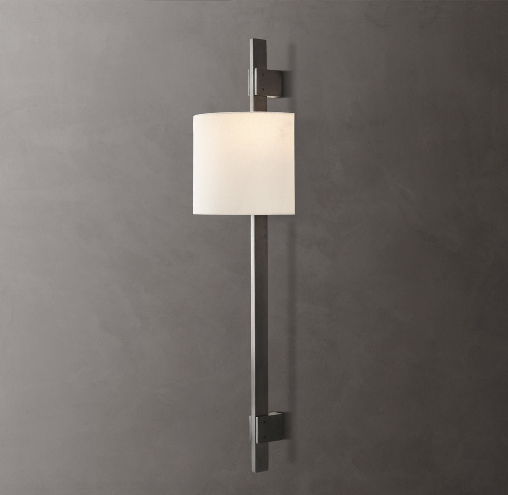 Vela Box Bar Sconce - Circular Shade, Bedroom Wall Sconce, detail 3