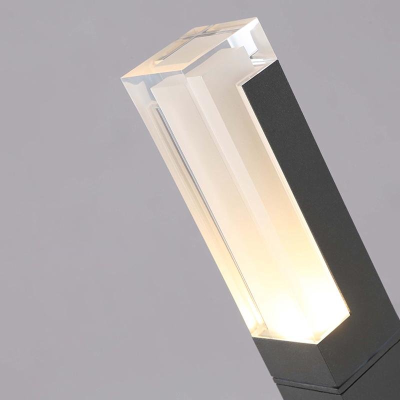 Square LED Waterproof Aluminum Black Clean-Lined Exterior Light Pathway Lights, Outdoor Wall Light, detail 9