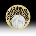 Designer Circular Brass And White Marble Wall Light, Bedroom Wall Sconce, diameter 50 cm