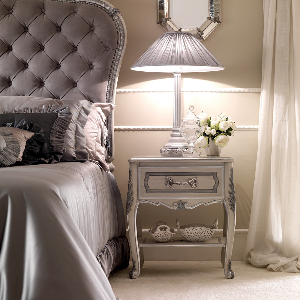 Fabric Designer Italian Rose Lamp, Bedside Table Lamp, detail 3