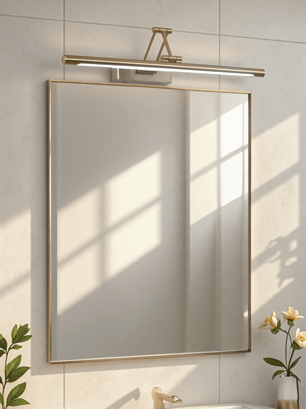 Brillan Frame Rechargeable Wall Light - L 17cm x H 6cm Metal, Bathroom Wall Sconce, detail 6