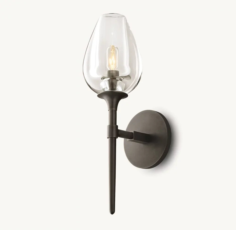 Tulip Single Wall Light, Bathroom Wall Sconce, detail 11