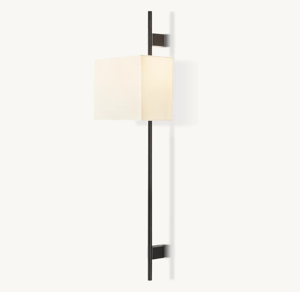 Vela Circular Bar Sconce - Box Shade, Bedroom Wall Sconce, detail 13