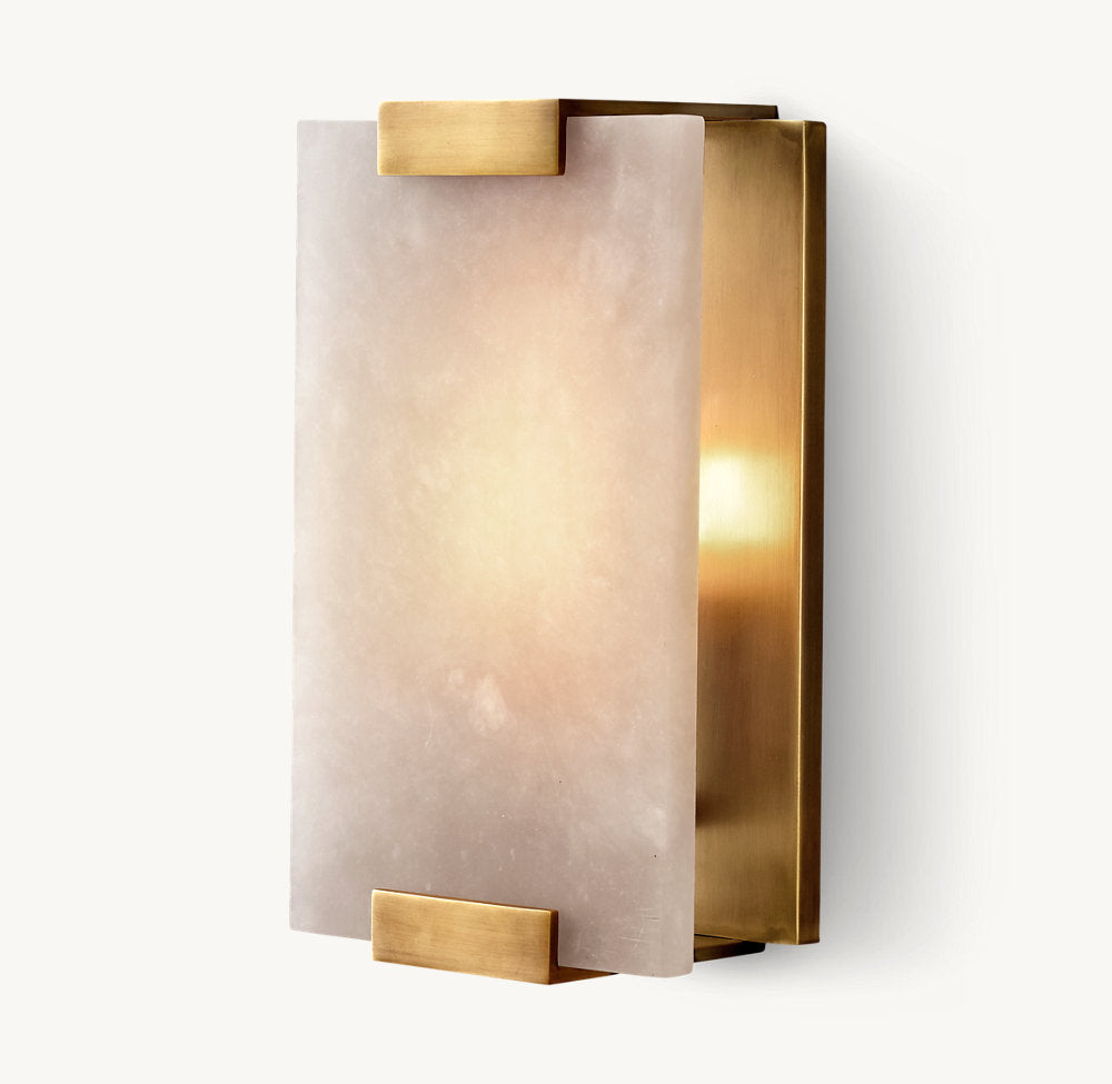 Hand-Carved Alabaster Wall Light, Bathroom Wall Sconce, detail 7
