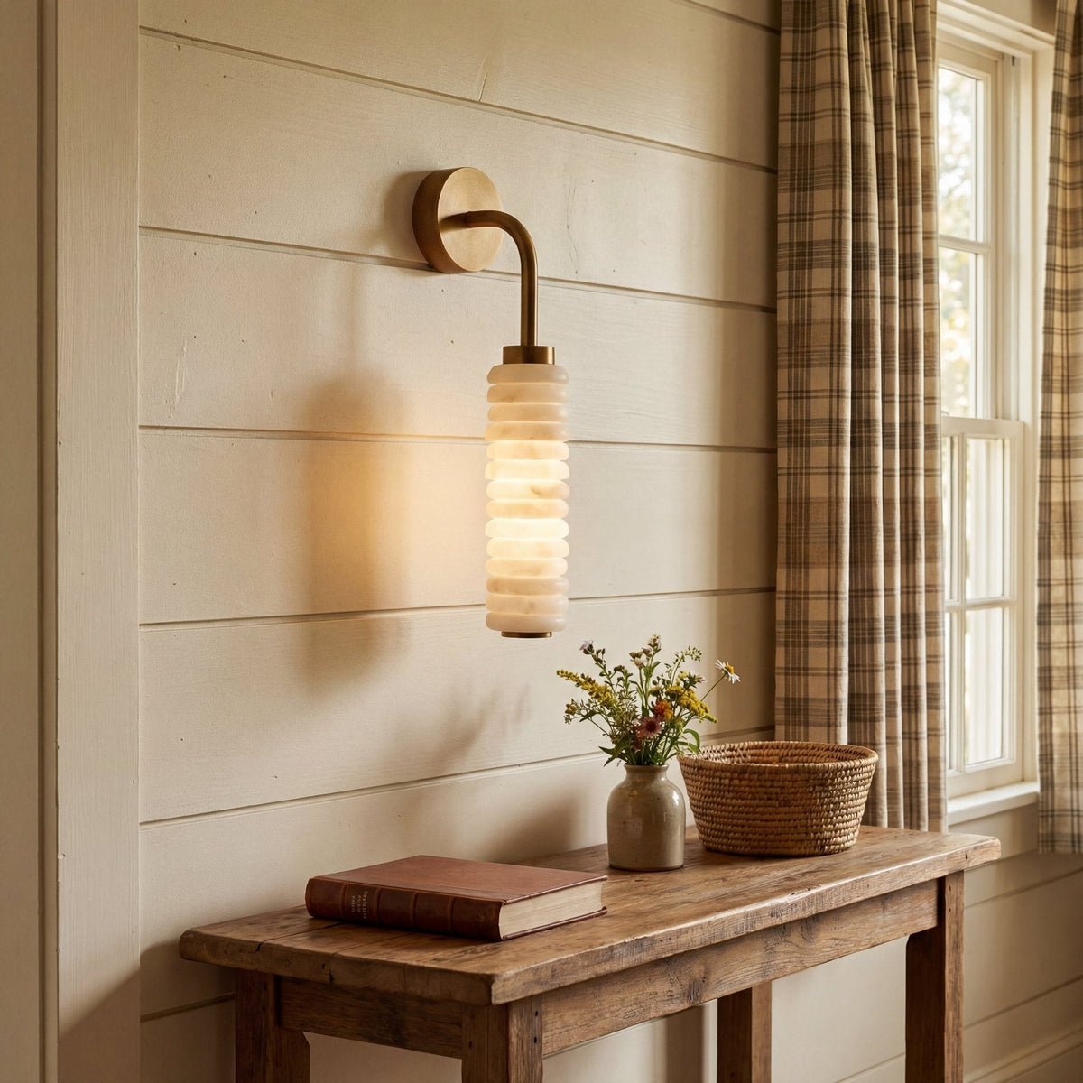 Helix Alabaster Wall Light, Hardwired Wall Sconce, detail 4