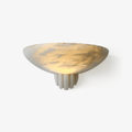 Rare Alabaster Wall Light, Hardwired Wall Sconce, Metal, Dia 30cm x H 18cm