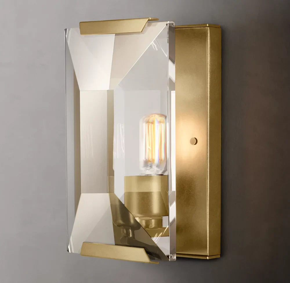 Harlow Crystal Wall Light, Bedroom Wall Sconce, Dimensions Overall: 6"