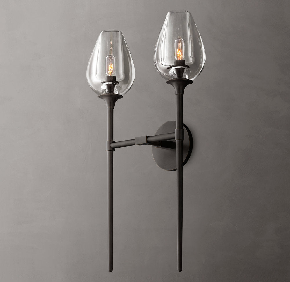 Tulip Double Wall Light, Bathroom Wall Sconce, detail 7
