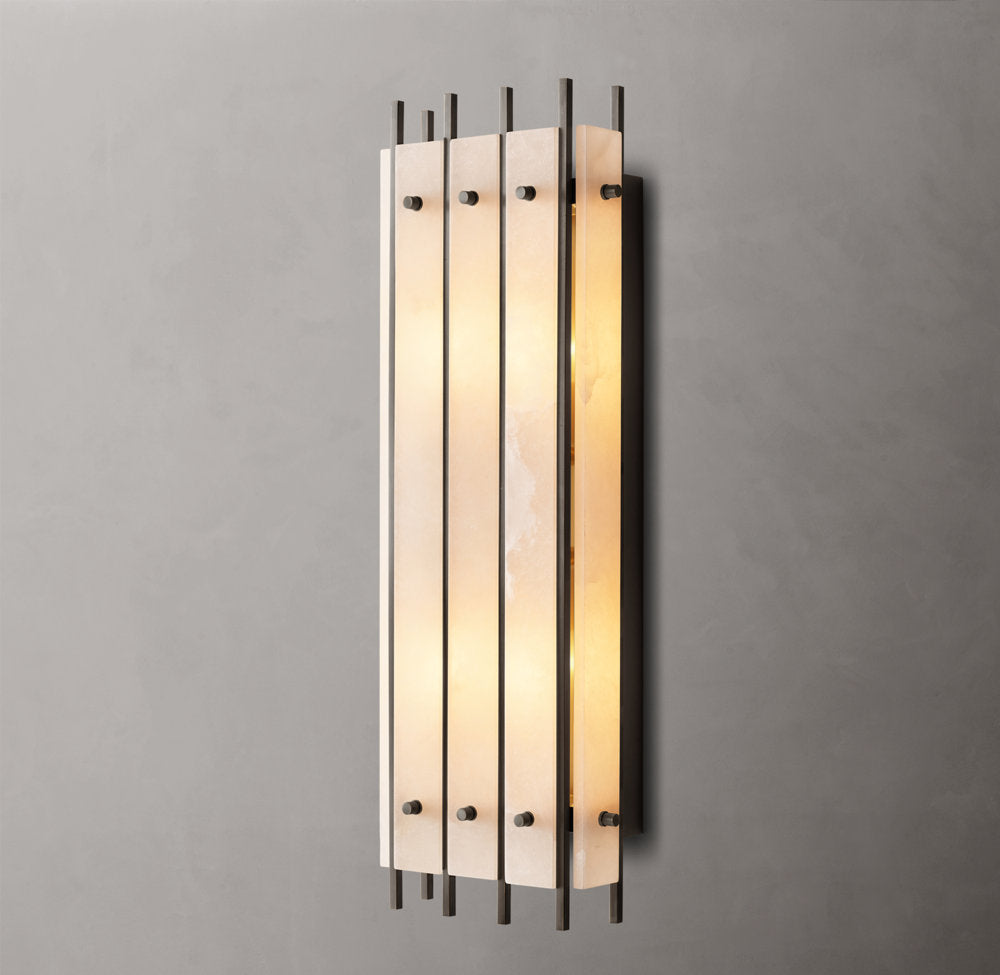San Marco Alabaster Grand Box Sconce, Bedroom Wall Sconce, detail 3