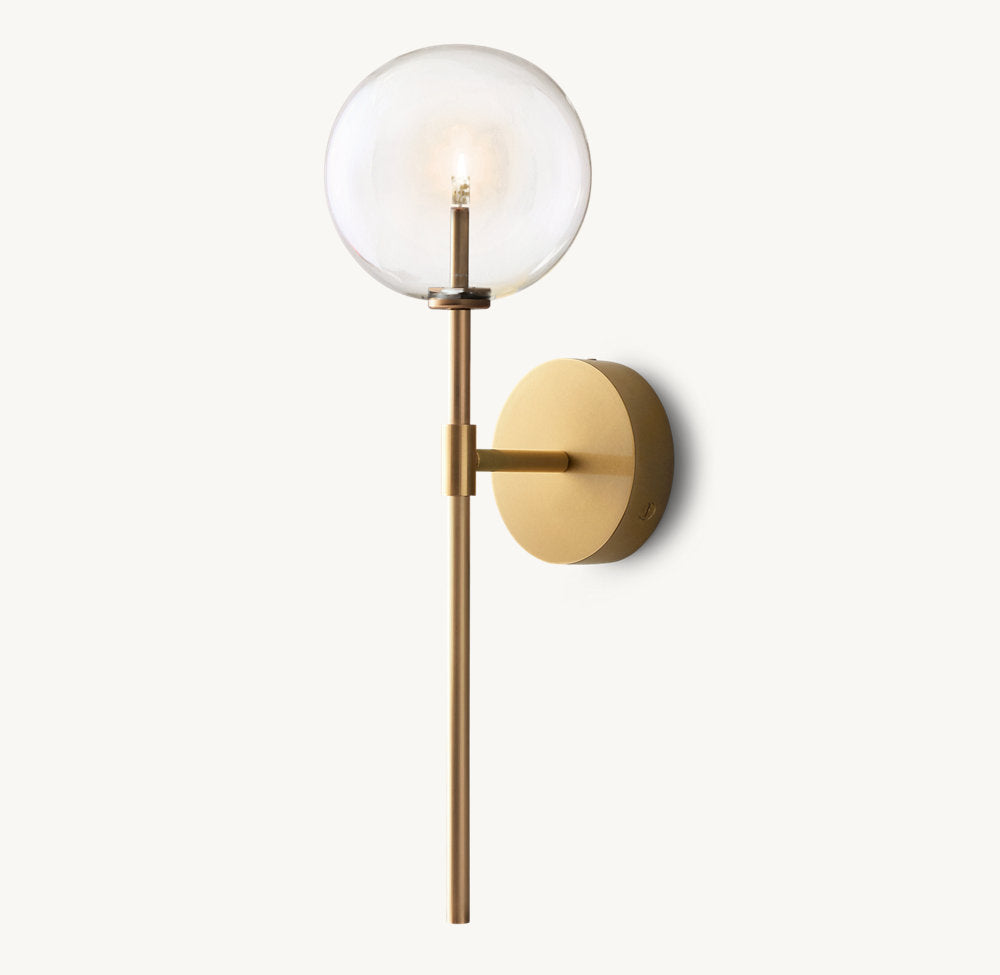 Glass Globe Wall Light, Bathroom Wall Sconce, detail 6