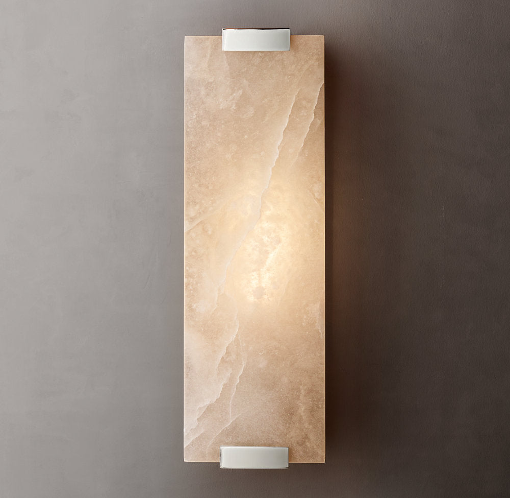 Hand-Carved Alabaster Grand Wall Light, Bathroom Wall Sconce, detail 16