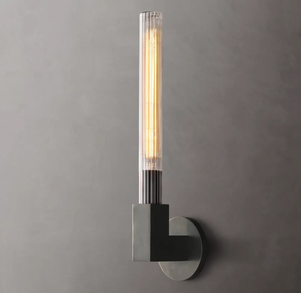 Cannele Exterior Sconce, Outdoor Wall Light, Dimensions Overall: 4"