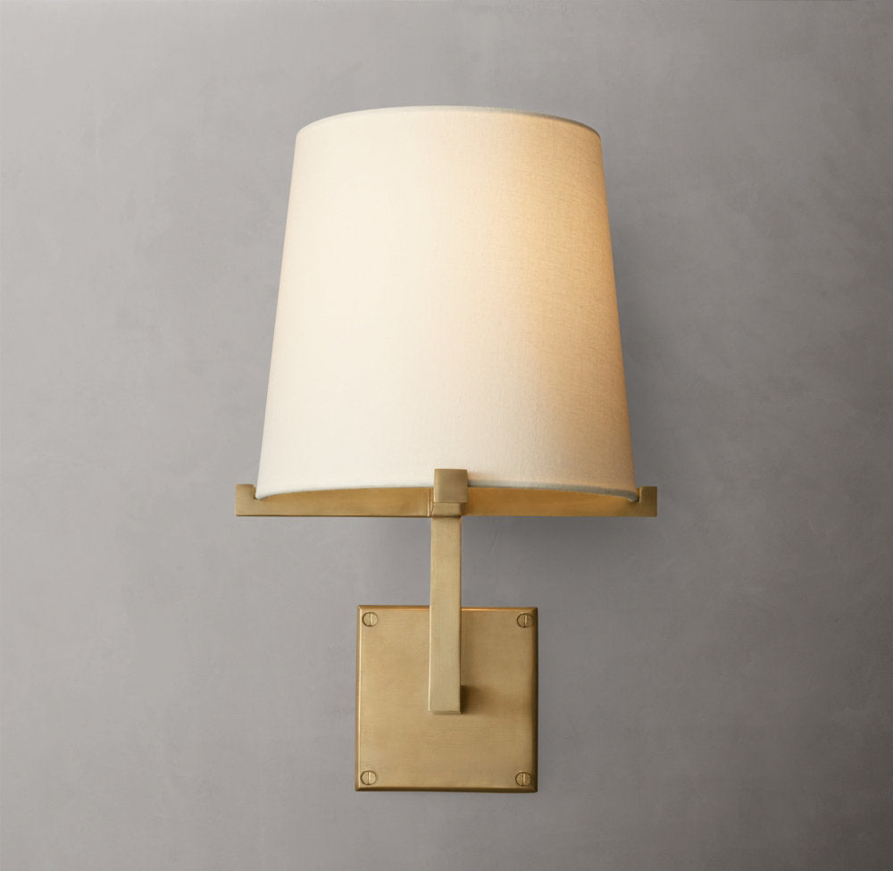 Pauillac Fabric Shade Grand Wall Light, Bedroom Wall Sconce, detail 4